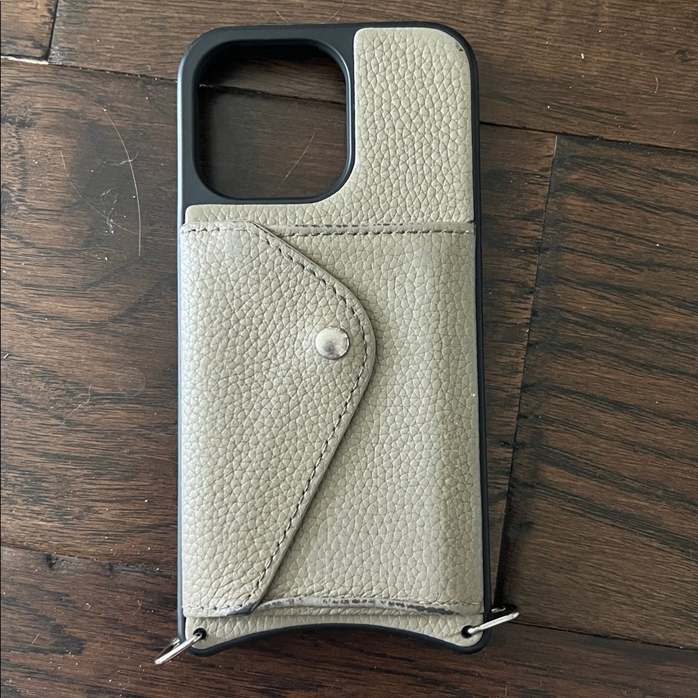BANDOLIER Tan Crossbody Phone Holder fits iPhone 13 Pro-no strap